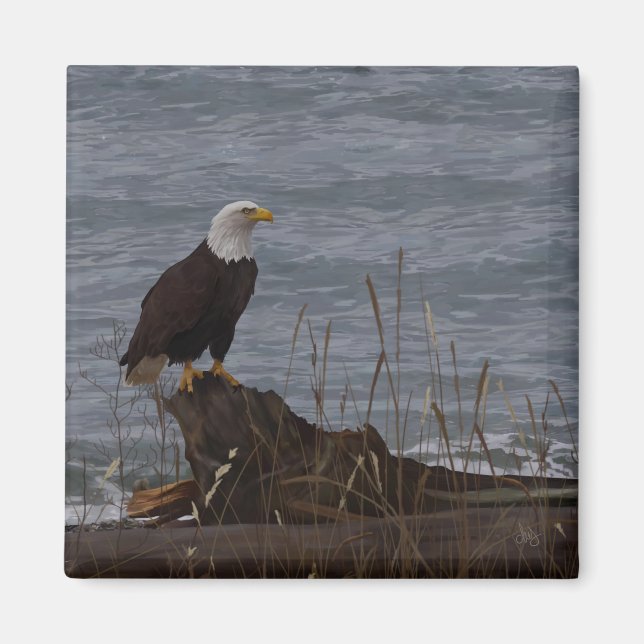 Eagle on South Beach Magnet (Front)