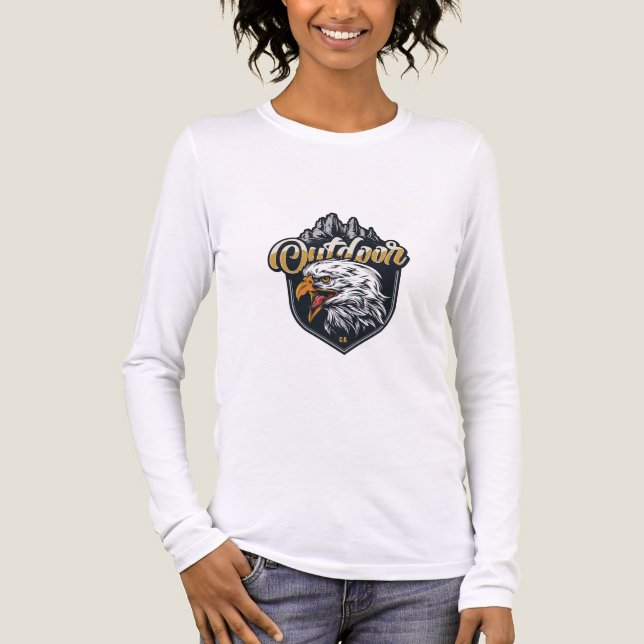 eagle out door mountains  Tri-Blend shirt (Front)