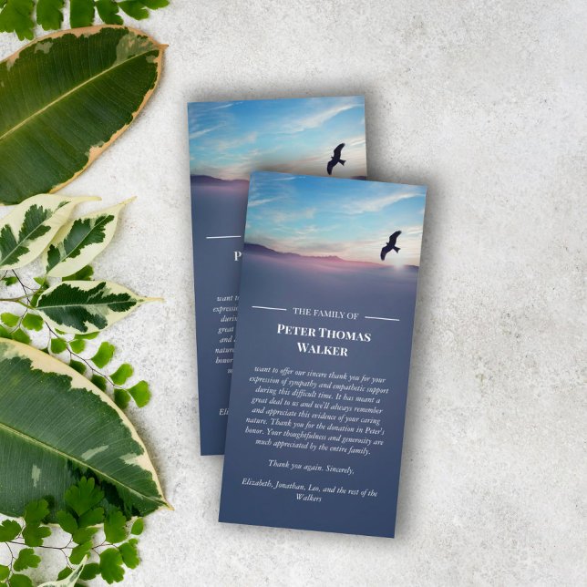 Eagle Over Mountains Blue Sympathy Thank You (Creator Uploaded)