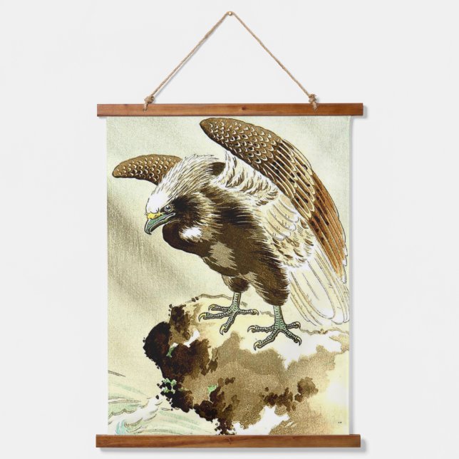 Eagle over Waves Tsuchiya Koitsu 1930s Hanging Tapestry (Front)