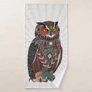 eagle owl bath towel