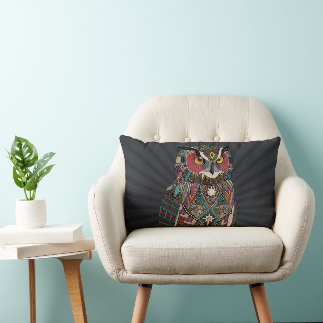 eagle owl dark lumbar cushion (Chair)