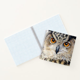 Eagle Owl face fine art portrait Notebook