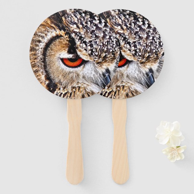 EAGLE OWL HAND FAN (Front and Back)