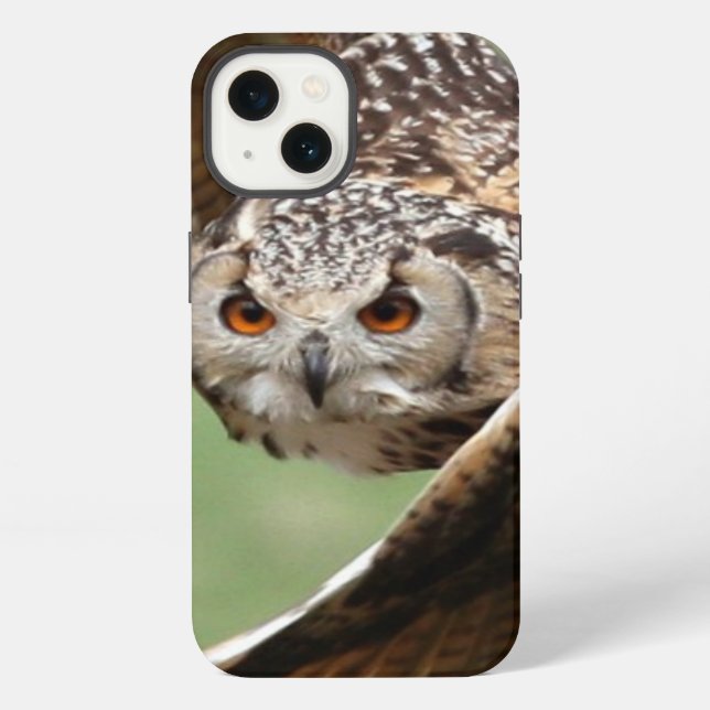 Eagle Owl In Flight iPhone Case (Back)
