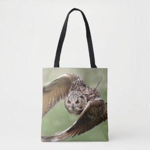 Eagle Owl In Flight Tote Bag