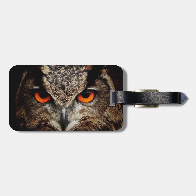 Eagle-Owl Luggage Tag (Back Horizontal)