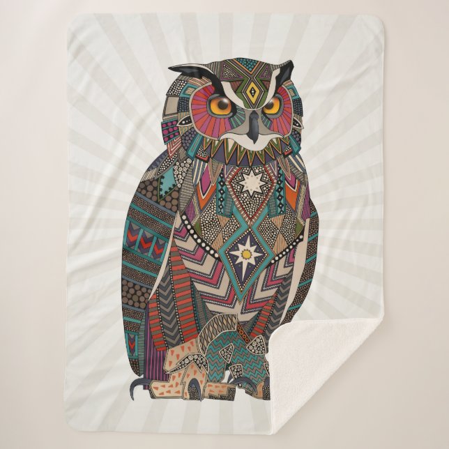 eagle owl sherpa blanket (Front)