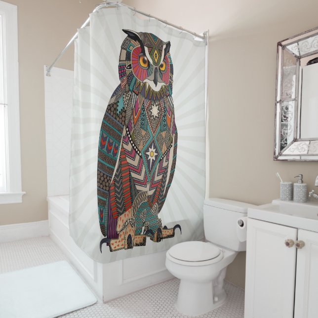 eagle owl shower curtain (In Situ)