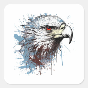 Eagle painting  square sticker