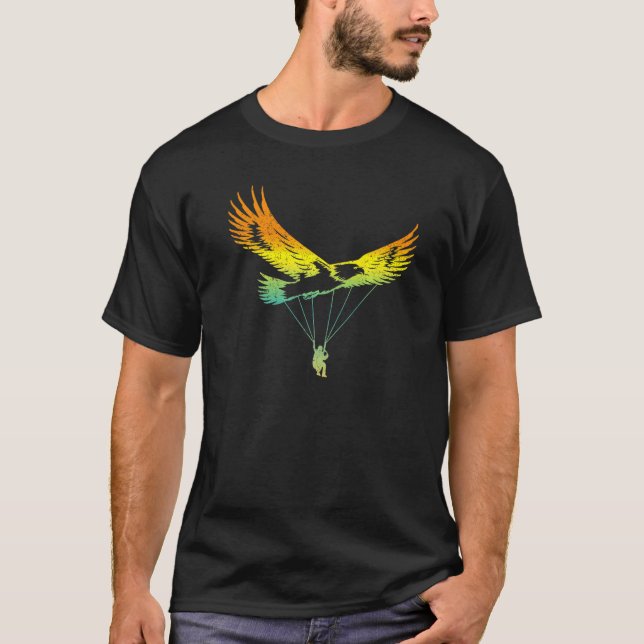 Eagle Paraglider Retro Design T-Shirt (Front)
