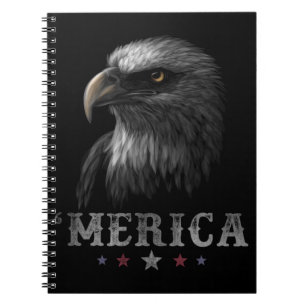 Eagle Patriotic Merica 4th of July American USA Notebook