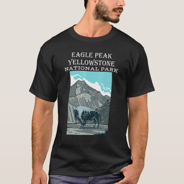 Eagle Peak Yellowstone National Park Wyoming Hikin T-Shirt (Front)