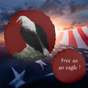 Eagle Personalise Text Round Cushion