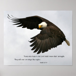 Eagle Photo with Bible Verse Poster