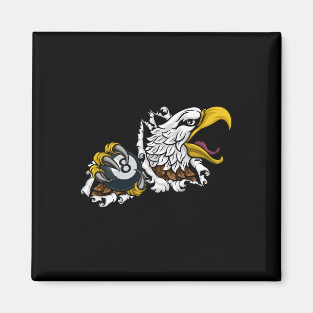 Eagle Pool 8 Ball Billiards Cartoon  Magnet (Front)