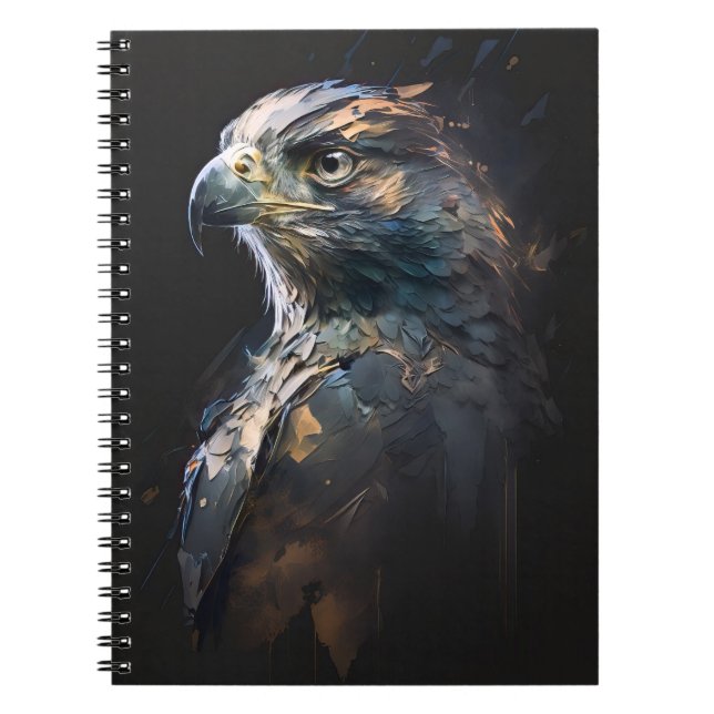 Eagle Portrait Animal Nature Wildlife Painting Art Notebook (Front)