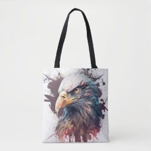 Eagle Portrait Animal Painting Wildlife Outdoors Tote Bag