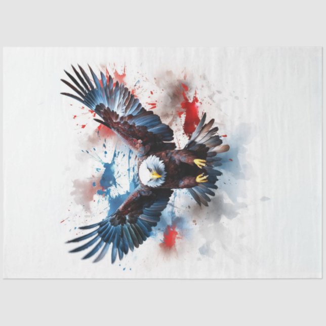 Eagle Red White Blue Decoupage  Tissue Paper (Front)