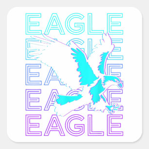 Eagle Retro Square Sticker