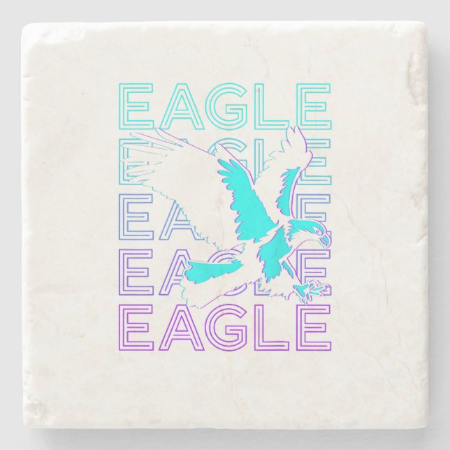 Eagle Retro  Stone Coaster (Front)