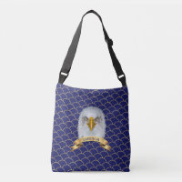 Eagle & ribbon on blue seamless circles