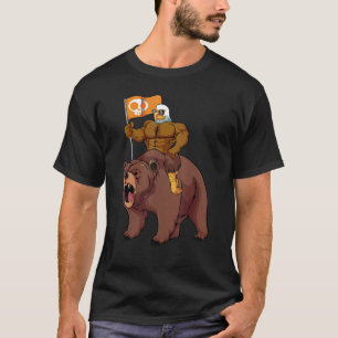 Eagle Riding Bear Lazy Halloween Costume Animal Sk T-Shirt