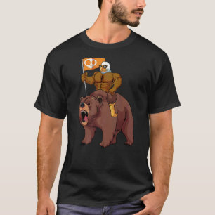 Eagle Riding Bear Lazy Halloween Costume Animal Sk T-Shirt