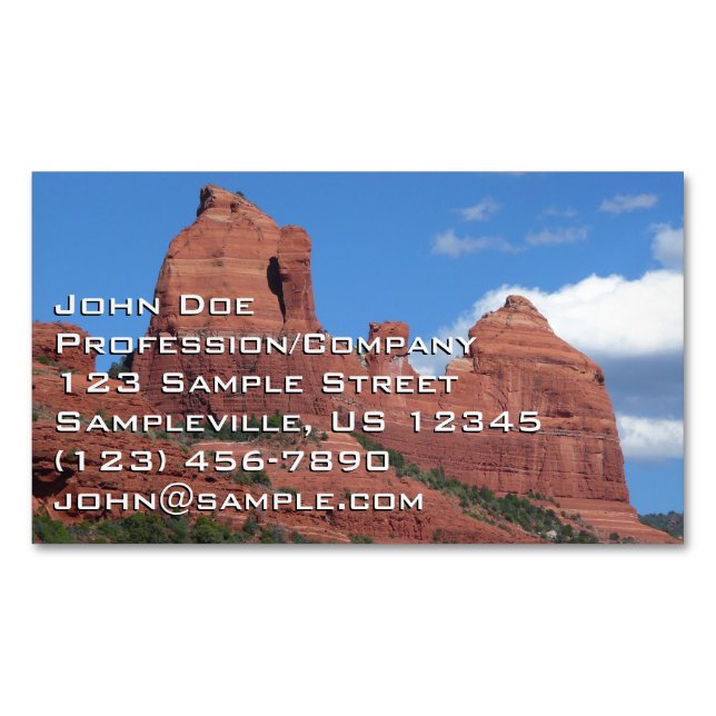 Eagle Rock I Sedona Arizona Travel Photography Magnetic Business Card (Front)