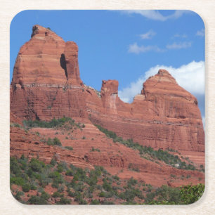 Eagle Rock I Sedona Arizona Travel Photography Square Paper Coaster