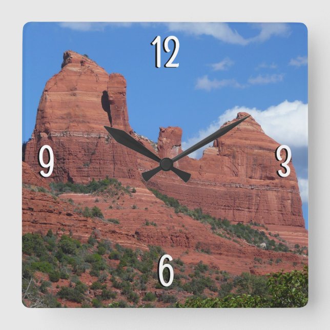 Eagle Rock I Sedona Arizona Travel Photography Square Wall Clock (Front)