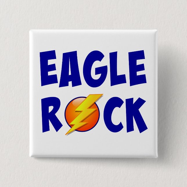 Eagle Rock Lightning Bolt 15 Cm Square Badge (Front)