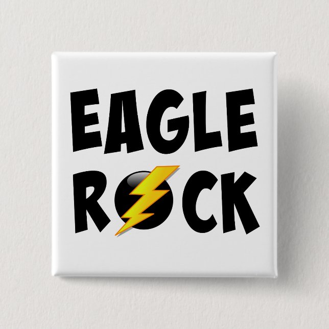 Eagle Rock Lightning Bolt 15 Cm Square Badge (Front)