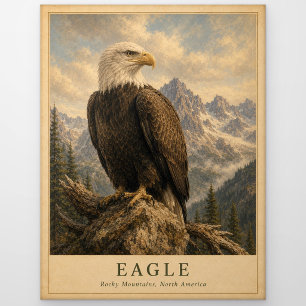 Eagle Rocky Mountains VINTAGE Postcard