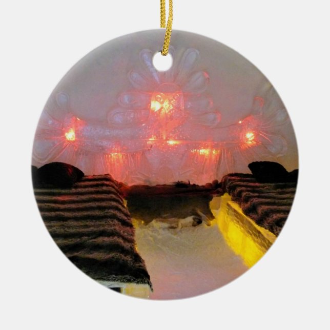 Eagle Room at Hotel de Glace, Quebec, Canada Ceramic Tree Decoration (Front)