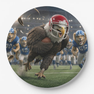 Eagle Running with a Football Paper Plate