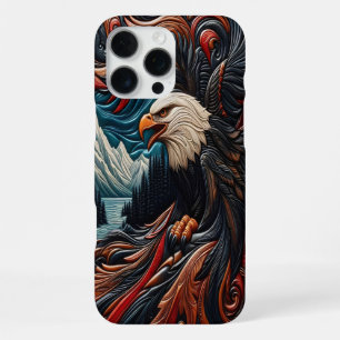 Eagle Scenic Leather-looking Artwork iPhone 16 Pro Max Case