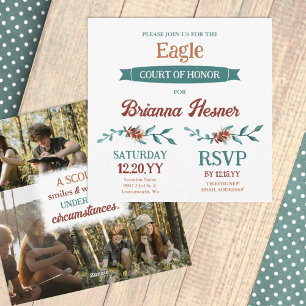 Eagle Scout Court of Honor, Pinecones & Leaves Invitation