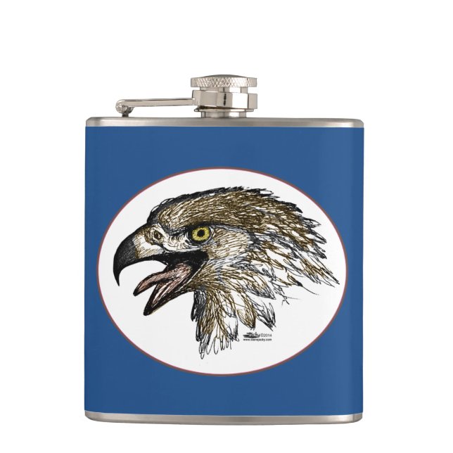 Eagle Screaming Hip Flask (Front)