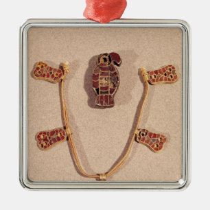 Eagle-shaped brooch and a necklace metal tree decoration