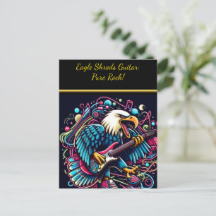 Eagle Shreds Guitar in Neon Glow Postcard