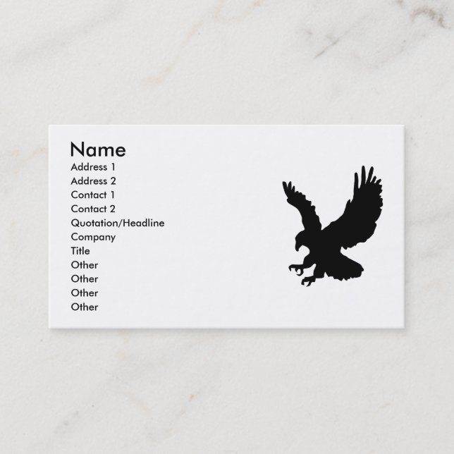 eagle silhouette, Business Card (Front)