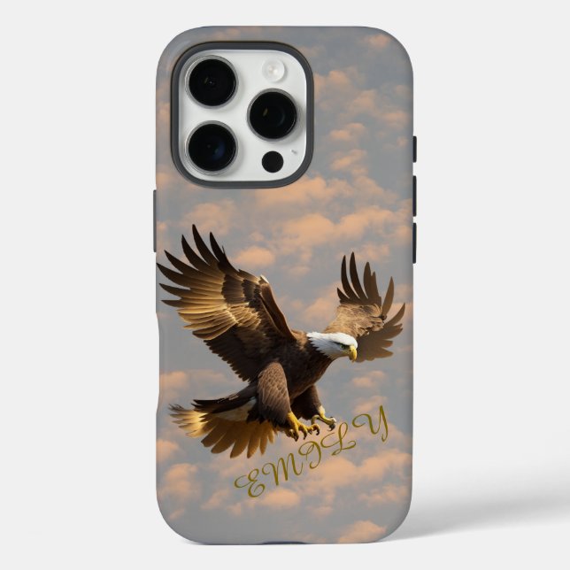 Eagle Sky Phone Case with Custom Name (Back)