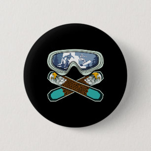 Eagle Snowboarder Snowboarding Goggles Retro Snowb 6 Cm Round Badge