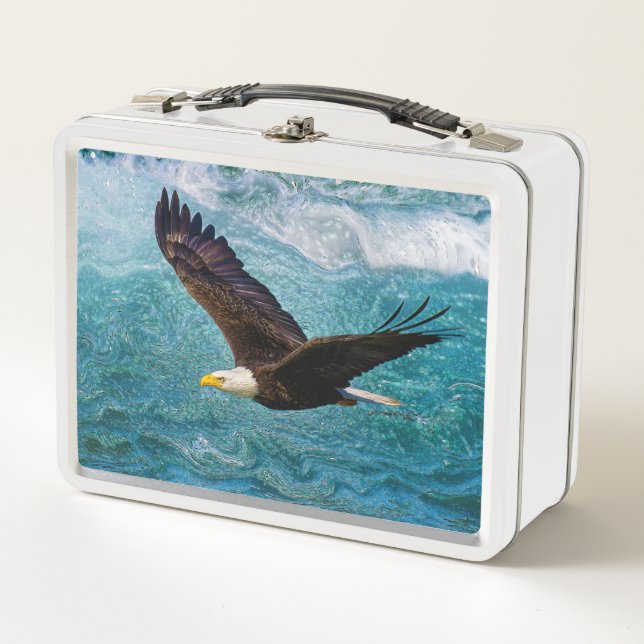 Eagle Soaring Above the Storm Metal Lunch Box (Front)