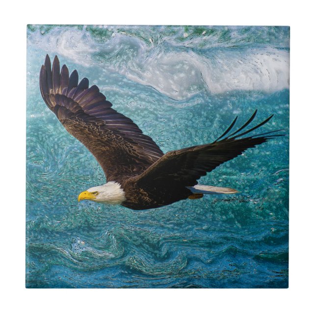 Eagle Soaring Above the Storm Tile (Front)
