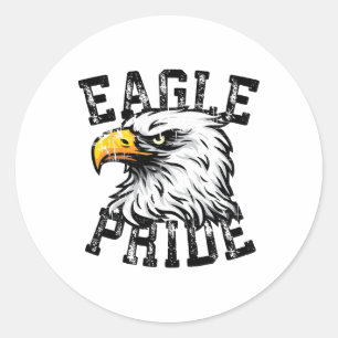 Eagle Spirit Wear Game Day School Mascot Sport Fan Classic Round Sticker