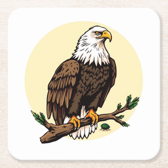Eagle Square Paper Coaster (Front)