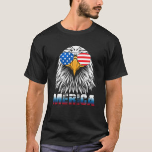 Eagle Sunglass Merica 4Th Of July American Flag US T-Shirt