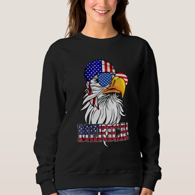 Eagle Sunglasses Bandanna Us American Flag 4th Of  Sweatshirt (Front)